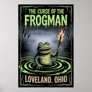 Vloek van de Loveland Frogman Cryptid Ohio Horror Poster