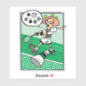 Vloeken Badminton Spelen Meisje Sticker (Vel)