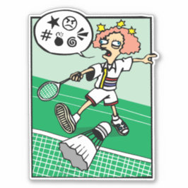 Vloeken Badminton Spelen Meisje Sticker