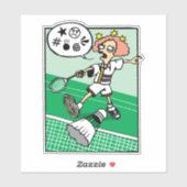 Vloekende Badminton Speelster Sticker (Vel)
