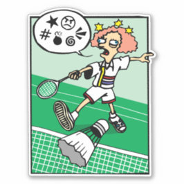 Vloekende Badminton Speelster Sticker