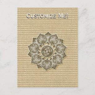 Vloer Applique met jacquardmateriaal OM HET EVEN W Briefkaart