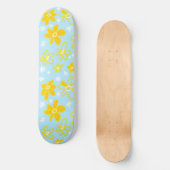Vloer Bouquet Daisy Meadow Sky Yellow White Persoonlijk Skateboard (Voorkant)