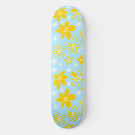 Vloer Bouquet Daisy Meadow Sky Yellow White Persoonlijk Skateboard