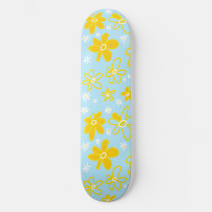Vloer Bouquet Daisy Meadow Sky Yellow White Persoonlijk Skateboard