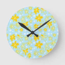 Vloer Bouquet Daisy Meadow Sky Yellow White Ronde Klok