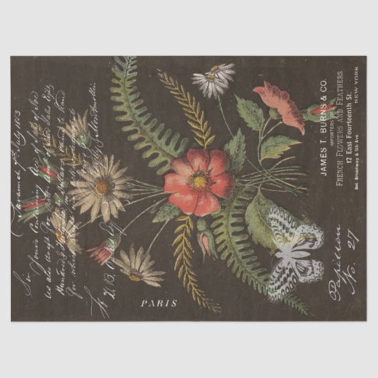  Vloer Bouquet en Ephemera ontkoppeling Tissuepapier (Voorkant)