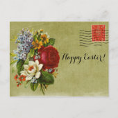  Vloer Bouquet Green Mail met Rode Stempel Feestdagenkaart (Voorkant)