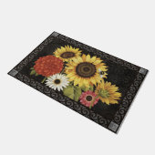 Vloer Bouquet Indoor Welkom Mat, Black Deurmat (Schuin)