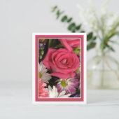 Vloer Bouquet Roze Briefkaart (Staand voorkant)
