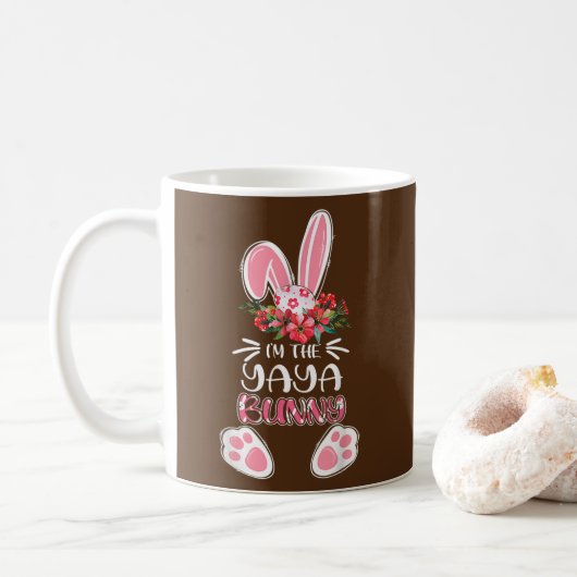 Vloer Bunny, ik ben de Yaya Bunny Moederdag Koffiemok (Met donut)