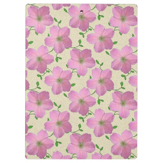 Vloer de roze van het patroonpatroon van de botani klembord (Achterkant)