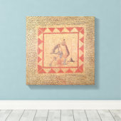 Vloer die een gladiator afschildert, van kant canvas afdruk (Insitu (Houten vloer))