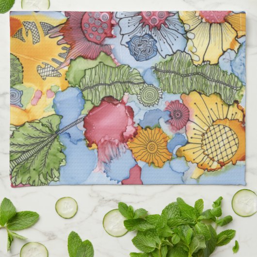 Vloer Doodle Kitchen Towel Theedoek (Gevouwen)