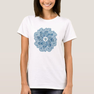 Vloer- en denim-vete aqua-ontwerpertop t-shirt