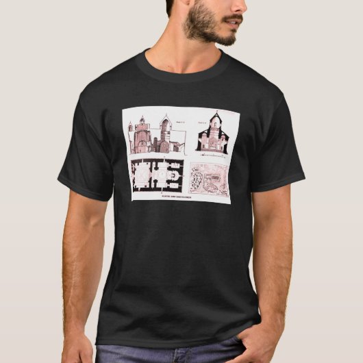 Vloer- en kruisplan van het Sint-Bartholomeus kloo T-shirt (Voorkant)