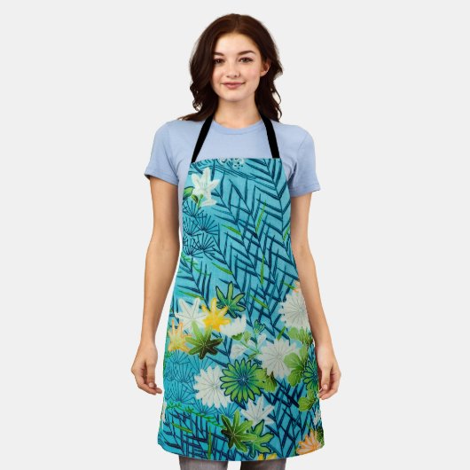 Vloer en Leaf, Japans ontwerp Schort (Gedragen)