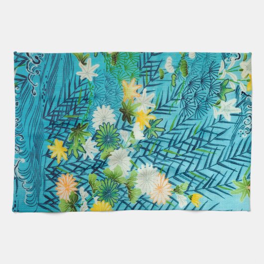 Vloer en Leaf, Japans ontwerp Theedoek (Horizontaal)