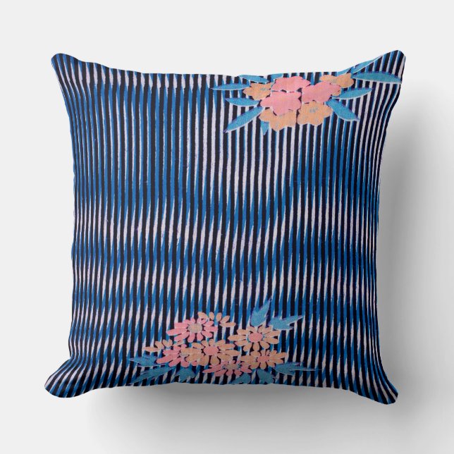 Vloer- en Stripespatroon, Japans ontwerp Kussen (Voorkant)