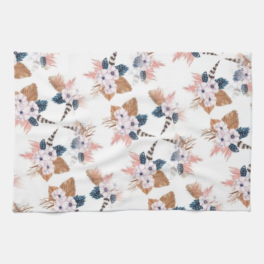 Vloer- en veerhanddoeken van Boho Geometric Kitche Theedoek (Horizontaal)