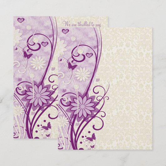 Vloer en vlinder Baby shower Kaart (Voorkant / Achterkant)