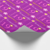 Vloer gepersonaliseerde naam leeftijd 19e verjaard cadeaupapier (Hoek)