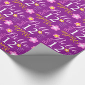 Vloer gepersonaliseerde naamleeftijd 12e verjaarda cadeaupapier (Hoek)