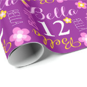 Vloer gepersonaliseerde naamleeftijd 12e verjaarda cadeaupapier (Rol Hoek)