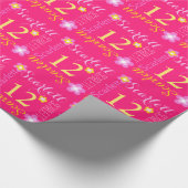 Vloer gepersonaliseerde naamleeftijd 12e verjaarda cadeaupapier (Hoek)