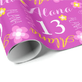 Vloer gepersonaliseerde naamleeftijd 13e verjaarda cadeaupapier (Rol Hoek)