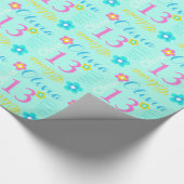 Vloer gepersonaliseerde naamleeftijd 13e verjaarda cadeaupapier (Hoek)