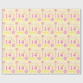 Vloer gepersonaliseerde naamleeftijd 14e verjaarda cadeaupapier (Vlak)