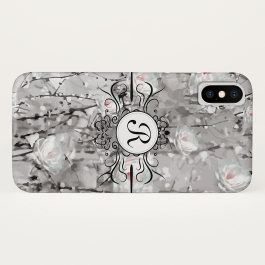 Vloer grijs-wit monogram Case-Mate iPhone case (Achterkant (horizontaal))
