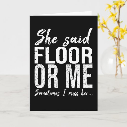 Vloer (Gymnastiek) grappig cadeauidee Kaart (Gele Bloem)