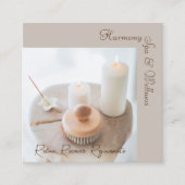 Vloer, Kaars, Penseelruimte en Wellness Visitekaar Vierkante Visitekaartje (Voorkant)