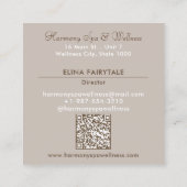 Vloer, Kaars, Penseelruimte en Wellness Visitekaar Vierkante Visitekaartje (Achterkant)