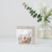 Vloer, Kaars, Penseelruimte en Wellness Visitekaar Vierkante Visitekaartje (Staand voorkant)