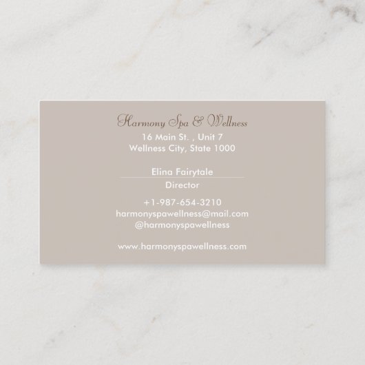 Vloer, Kaars, Penseelruimte en Wellness Visitekaar Visitekaartje (Achterkant)