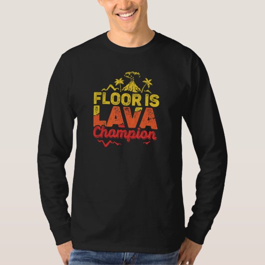 Vloer: Lava Game Champion met Kinder vulkaanreces T-shirt (Voorkant)
