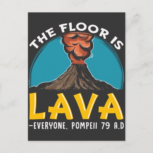 Vloer: Lava Pompeii History Teacher Volcano Briefkaart (Voorkant)