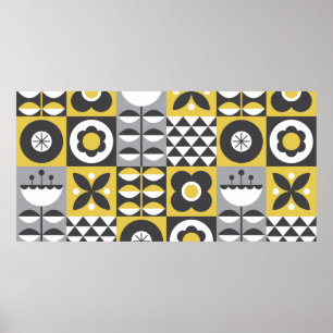 Vloer naadloos patroonontwerp. Scandinavische stij Poster