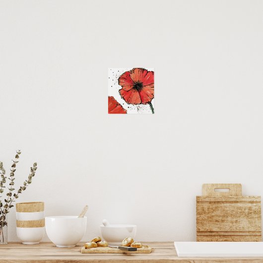 Vloer op een witte achtergrond poster (Keuken)