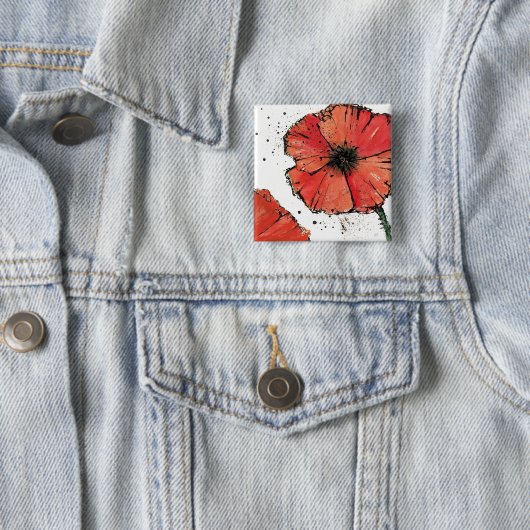 Vloer op een Witte Achtergrond Vierkante Button 5,1 Cm (In situ)