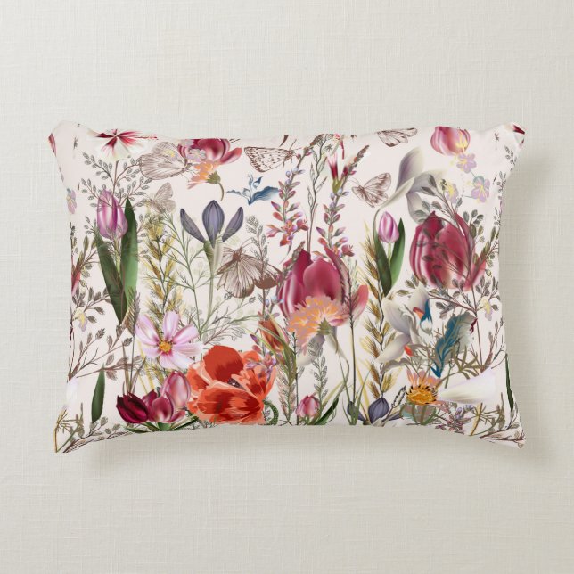 Vloer  patroon met bijbehorende planten. Vinta Accent Kussen (Voorkant)