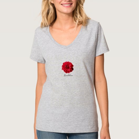 Vloer Red Dahlia elke tekst T-shirt (Voorkant)