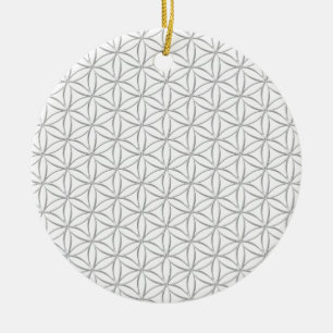 Vloer van het leven / Blume des Lebens - zilveren Keramisch Ornament