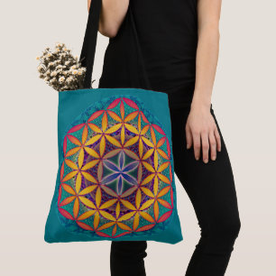 Vloer van het leven Mandala Tote Bag