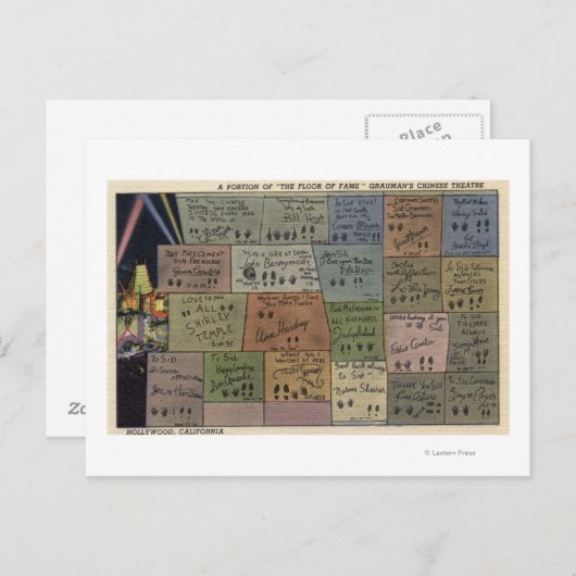 Vloer van het Spel, Grauman's Chinese theater Briefkaart (Voorkant / Achterkant)