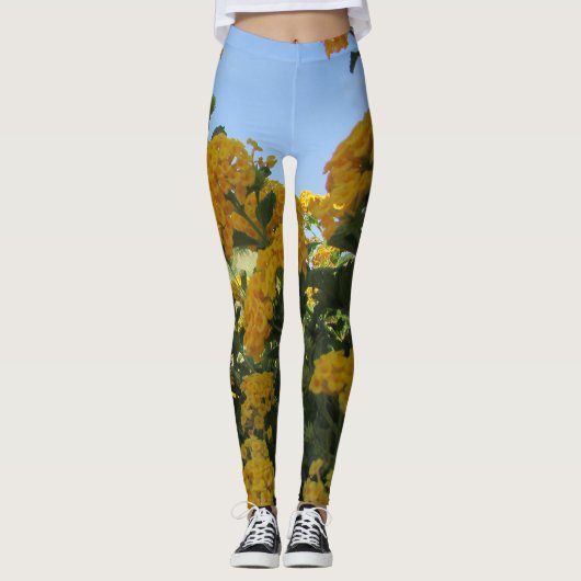 Vloer van vlakke, heldere landschapsbloem leggings (Voorkant)
