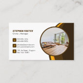 Vloeraannemer Houten Vloer Tegel Bruin Geel Visitekaartje (Voorkant)